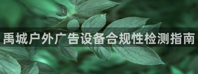 杏宇平台招商：禹城户外广告设备合规性检测指南