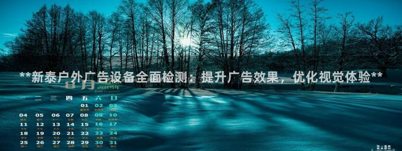 杏宇平台提现为什么这么久呢：**新泰户外广告设备全面检测：提升广告效果，优化视觉体验**