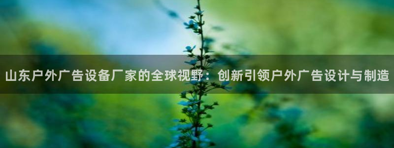 杏宇平台开户：山东户外广告设备厂家的全球视野：创新引领户外广告设计与制造