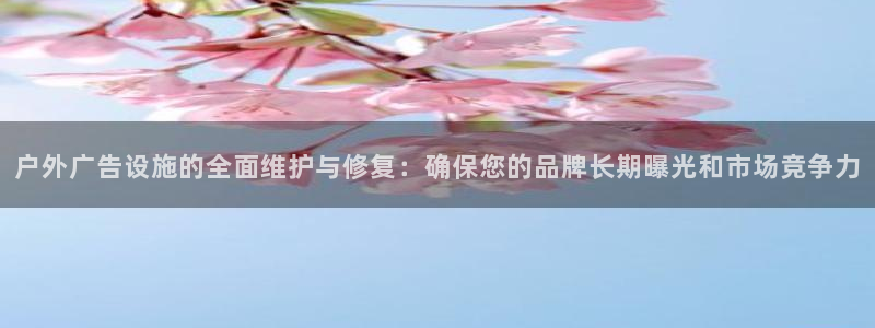 杏宇官方平台官网下载：户外广告设施的全面维护与修复：确保您的品牌长期曝光和市场竞争力
