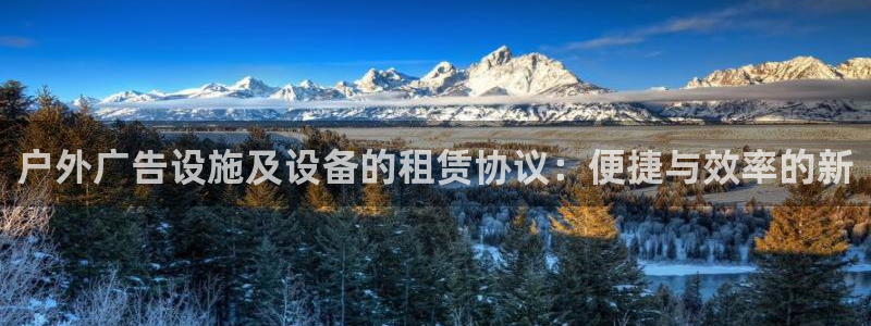 杏宇官方平台官网入口：户外广告设施及设备的租赁协议：便捷与效率的新